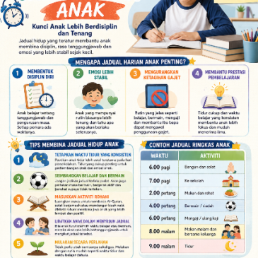 Pengurusan Jadual Hidup Anak: Kunci Anak Lebih Berdisiplin dan Tenang